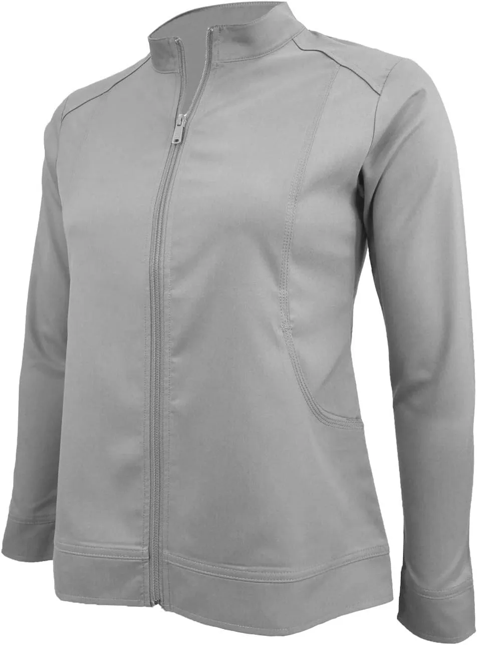 Women's Ultra Soft Front Zip Warm-Up Scrub Jacket