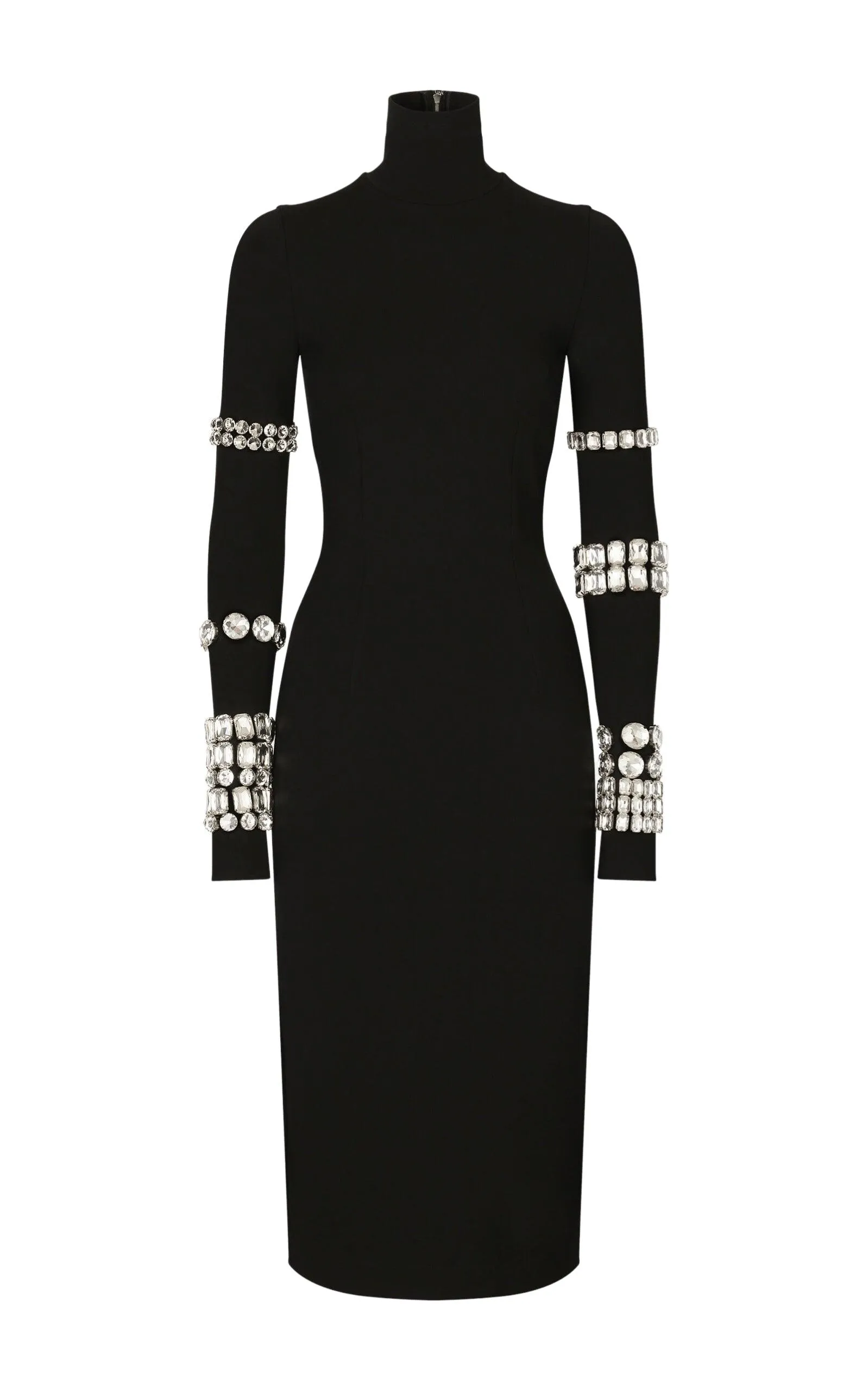 x Kim Kardashian Embellished Stretch-knit Midi Dress