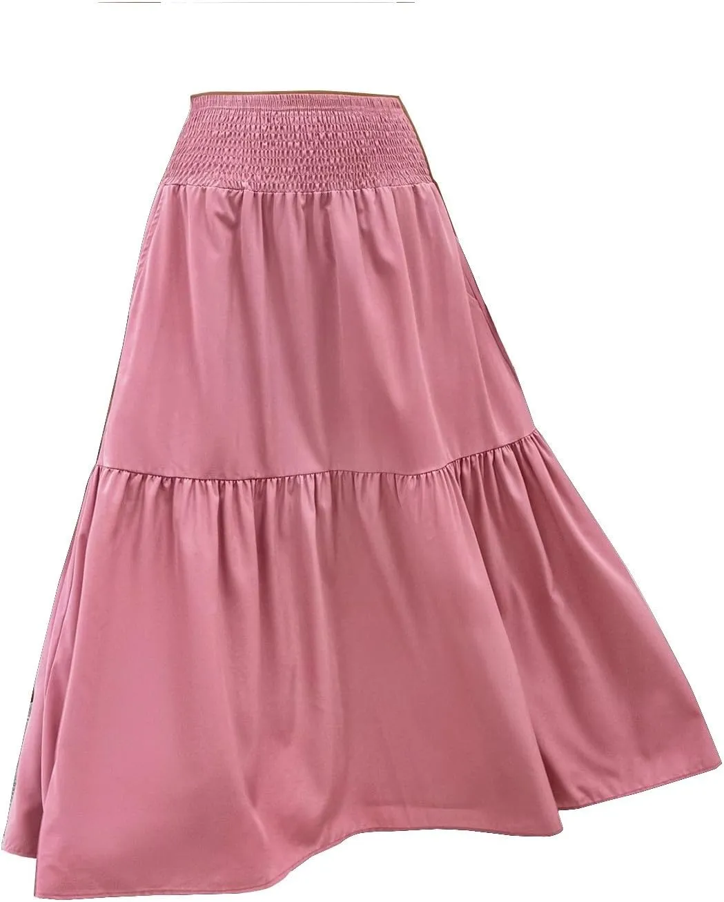 XOWRTE Women's Lace Cotton Linen Skirt Waist A Line Beach Flowy Long Skirts Skirt Cover Ups for Swimwear Women
